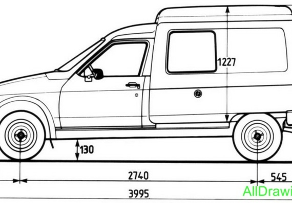 Citroen C15 (1984) (Cитроен C15 (1984)) - чертежи (рисунки) автомобиля